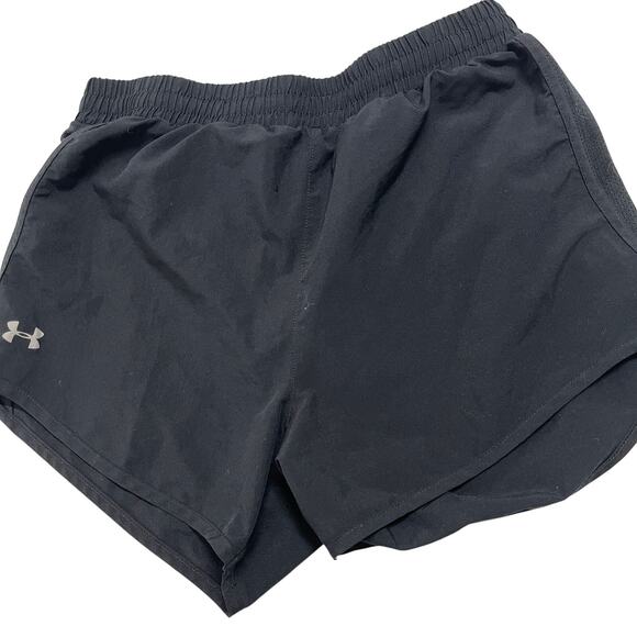 Under Armour Running Shorts XS Black Athletic Heat Gear Elastic Waist Gym - Picture 1 of 5